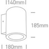 20W LED cilindro formos šviestuvas, antracito sp., 4000K, 67138EL/AN/C