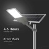 V-tac 20W LED gatvės šviestuvas, pilkas, 6500K, su saulės baterija ir montavimo priedais