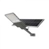 V-tac 20W LED gatvės šviestuvas, pilkas, 6500K, su saulės baterija ir montavimo priedais