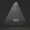V-tac 20W LED gatvės šviestuvas su saulės baterija ir judesio davikliu, juodas, 3000/4000/6000K, 140°x70°