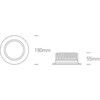 20W LED įleidžiamas šviestuvas, baltas, 3000-4000K-6000K, 10120UV/W/V