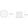 20W LED įleidžiamas šviestuvas, baltas, 3000K, 10120Z/W/W