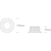 20W LED įleidžiamas šviestuvas, baltas, 4000K, 10120CA/W/C