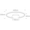 20W LED lubinis šviestuvas, juodas, 3000K, dimeriuojamas, 63154B/B/W