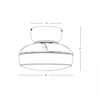 20W LED lubinis šviestuvas - ventiliatorius, baltas/skaidrus, 3000/4000/6500K, 25329