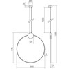 20W LED pakabinamas šviestuvas ATOM, juodos/žalvario sp., 3000K
