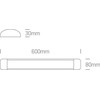 20W LED paviršinis linijinis šviestuvas, baltas, 4000K, 38120L/W/C