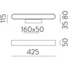 20W LED sieninis šviestuvas GALA, baltas, 2700/3000/4000K, dimeriuojamas, A3189073BDT