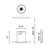 2,1W įleidžiamas šviestuvas SHOT LIGHT TRIMLESS, 2700K, baltas