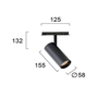 Pakabinamas šviestuvas 21W LED akcentinis šviestuvas į magnetines sistemas VIOKEF MAGNETIC, juodas, 3000K, dimeriuojamas, 4244100