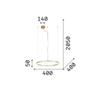 21W LED pakabinamas šviestuvas CROWN, žalvario sp., 3000K, 364964