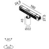 2.1W LED šviestuvas TUB XS A 48 į magnetinę sistemą IN_LINE, juodas, 3000K, 48V, 10°