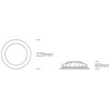 22W LED įleidžiamas šviestuvas, baltas, 4000K, 10122FD/W/C