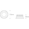 22W LED įleidžiamas šviestuvas, baltas, 3000/4000/5000K, 10122D/W/V