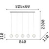 23W LED pakabinamas šviestuvas DIAMOND, chromo sp./skaidrus, 3000K, 343471