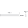23W LED sieninis šviestuvas, juodas, 2700/3100/3500K, 38010B/B/V