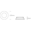 24W LED įleidžiamas šviestuvas, baltas, 3000K, 10124T/W/W