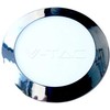 24W LED įmontuojama panelė V-TAC Slim, chromo spalvos, apvali, (3000K) šiltai balta