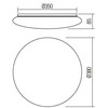 24W LED lubinis šviestuvas LUNA, pilkas, 3000-6500K/RGB, dimeriuojamas, valdomas TUYA programėle
