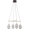 24W LED pakabinamas šviestuvas ALANI, juodos/aukso sp./skaidrus, 3000K