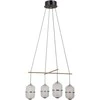 24W LED pakabinamas šviestuvas ALANI, juodos/aukso sp./skaidrus, 3000K