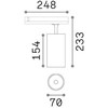 25W LED akcentinis šviestuvas į 3 fazių bėgelius FOX, juodas, 4000K, DALI, 340975