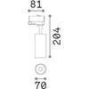 25W LED akcentinis šviestuvas į 1 fazės bėgelius FOX, juodas, 3000K, 348322