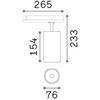 25W LED akcentinis šviestuvas į 3 fazių bėgelius FOX, baltas, 4000K, dimeriuojamas, 340968
