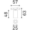 2,5W LED akcentinis šviestuvas į linijinės sistemos bėgelį DEVA, juodas, 3000K, 332765