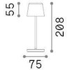 2,5W LED įkraunamas stalo šviestuvas CUTE, juodas, 2200-2700K, IP65, dimeriuojamas, 346908