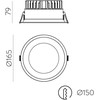 25W LED įleidžiamas šviestuvas TECH, baltas, 3000/4000K, IP65, E3987170B