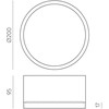 25W LED lubinis šviestuvas TECH, juodas, 3000/4000K, IP44, P3987270N