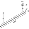 Pakabinamas šviestuvas 25W LED pakabinamas linijinis šviestuvas PRISMA LINE, juodas, 3000K, 40°