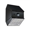 Sieninis šviestuvas V-tac 2,5W LED sieninis įkraunamas šviestuvas su saulės baterija ir judesio davikliu, juodas, 3000/4000/6000K, IP65