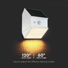 Sieninis šviestuvas V-tac 2,5W LED sieninis įkraunamas šviestuvas su saulės baterija ir judesio davikliu, baltas, 3000/4000/6000K, IP65