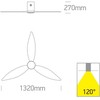 Lubinis šviestuvas 25W ventiliatorius su dimeriuojamu 22W LED šviestuvu, juodas/šviesaus medžio sp., 3000/4000/5500K, 6312LC/B/V