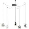 26W LED pakabinamas šviestuvas KHADI, juodos/dūmų sp., 3000K, dimeriuojamas, 01-3487