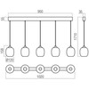 26W LED pakabinamas šviestuvas KHADI, juodos/dūmų sp., 3000K, dimeriuojamas, 01-3490