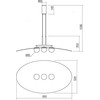28W LED pakabinamas šviestuvas CODY, juodos/baltos sp., 3000K, 01-3309