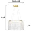 28W LED pakabinamas šviestuvas SOL, skaidrus/aukso sp., 3000K, 4306200