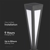 V-tac 2W LED įkraunamas lauko šviestuvas su saulės baterija, juodas, 3000K, IP65