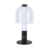 V-tac 2W LED įkraunamas stalinis šviestuvas, juodos sp./skaidrus, 3000/6000K, dimeriuojamas