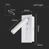 V-tac 2W LED įleidžiamo montavimo sieninis šviestuvas, baltas, 3000K, CREE LED chip