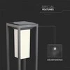 2W LED lauko šviestuvas su saulės baterija ir judesio/šviesos davikliu, pilkas, 3000K, SAMSUNG LED chip