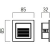Sieninis šviestuvas 2W LED sieninis įleidžiamas šviestuvas XGHOST, matinės juodos sp., 3000K, IP65
