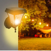 V-tac 2W LED sieninis lauko šviestuvas, juodas, 3000/6000K, su saulės baterija, IP44