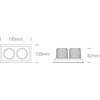 2x12W LED įleidžiamas pakreipiamas šviestuvas, baltas, 3000K, 51212E/W/W