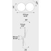 2x16W LED sieninis/lubinis šviestuvas Dėlionė ROUND DOUBLE, matinės juodos sp., 3000K, dimeriuojamas