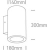 2x20W LED cilindro formos šviestuvas, antracito sp., 4000K, 67138L/AN/C