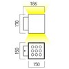 2x20W LED sieninis fasado šviestuvas XWALL, tamsiai pilkas, 3000K, IP65, šviečia į viršų ir į apačią